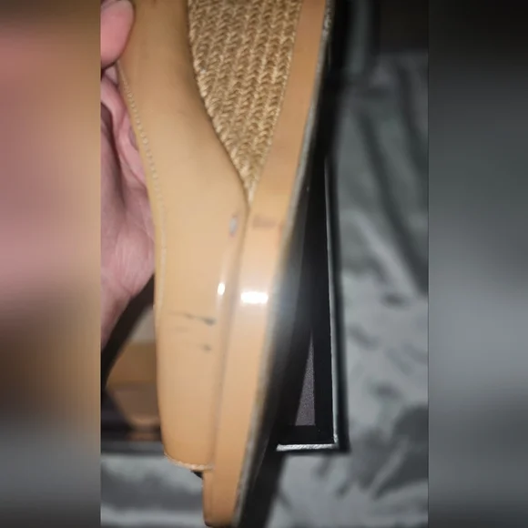 Prada Women's Nude Peep Toe Wedges - Picture 4 of 6